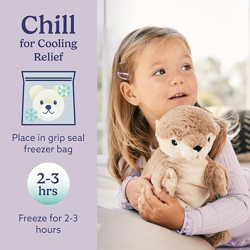 warmies Junior Microwavable & Weighted Stuffed Animals, Otter - Heated Stuffed Animal Plushie for Warmth & Comfort - Cute Soft Plush Toys for Adults & Children (Boys, Girls, Babies & Toddlers) thumbnail 5
