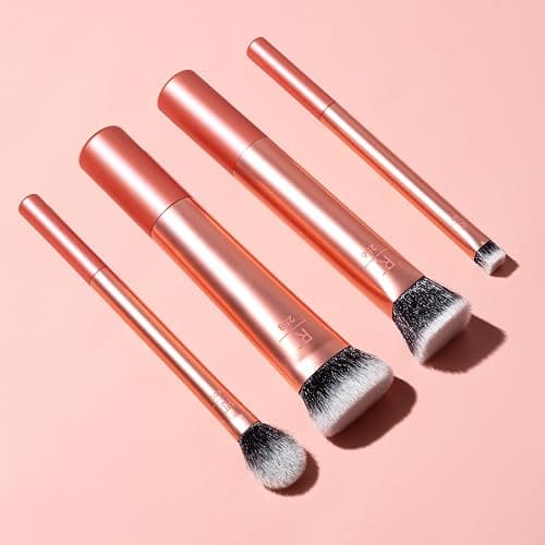 Real Techniques 4 Piece Face Base Makeup Brush Set, For Concealer, Foundation, Contour, & Setting Powder, Makeup Brushes For Blending & Buffing, & Sculpting, Travel Friendly, Gift Set, Cruelty-Free thumbnail 5
