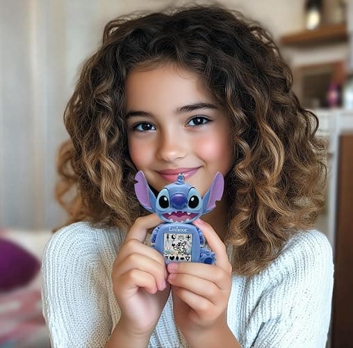 Lexibook, Disney Stitch, My Best-e, Portable Games Console, Interactive and Educational Companion for Children, 8 Game Categories, Coloured Screen, Blue, JLMB10D thumbnail 3