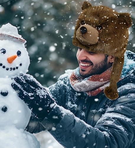DolliBu Plush Hat – Soft Fleece Beanie with Ear Flaps, Warm Winter Hat for Kids, Teens & Adults – Funny Costume, One Size thumbnail 6