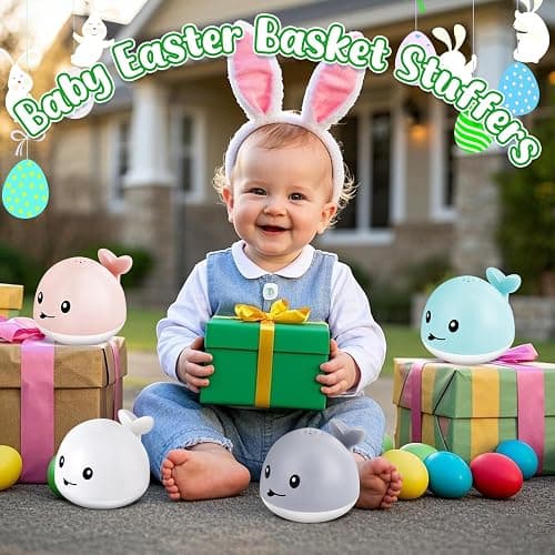 ANGGIKO Baby Bath Toys, Toddler Bath Toys for Kids Ages 1-3, Christmas Stocking Stuffers 1 2 3 Year Boy Girl Gifts, Infant Baby Toy 6-12-18 Months, Light Up Whale Bath Toy Sprinkler Bathtub Water Toy thumbnail 9