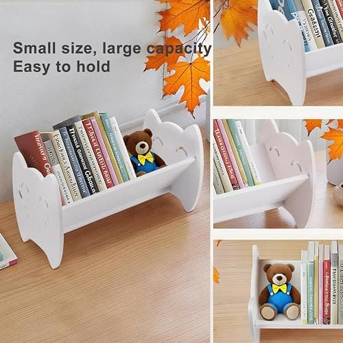 GREENSAPPIRE Bookcase White Desktop Storage Rack Kids Bookshelf Storage | Display Rack for Bedroom, Study, Playroom, for Kids thumbnail 4