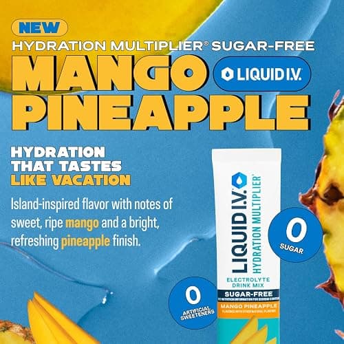 Liquid I.V.® Hydration Multiplier Sugar-Free - Mango Pineapple | Electrolyte Powder Drink Mix | 1 Pack (14 Servings) thumbnail 2