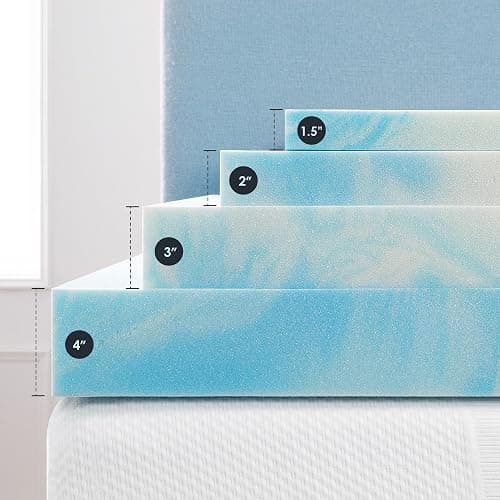 Best Price Mattress 2 Inch Swirl Gel AeroBreeze Cooling Air Flow Memory Foam Mattress Topper, Dorm Essentials, King thumbnail 8