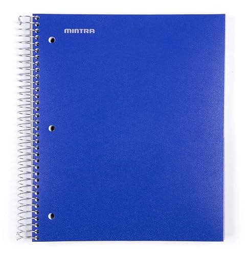 Mintra Office Durable Spiral Notebooks, 5 Subject (Blue, College Ruled 1pk) - Image 1