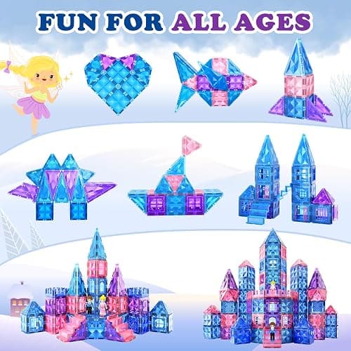 Diamond Magnetic Building Blocks - Frozen Princess Toys for 3-8 Year Old Girls & Boys - 3 4 5 6 Year Old Girl Birthday Xmas Present thumbnail 6