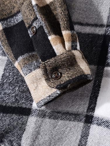 ZAFUL Mens Plaid Shirt,Long Sleeves,Classic Flannel Shirt Button Down Shirt Jacket Tops thumbnail 5