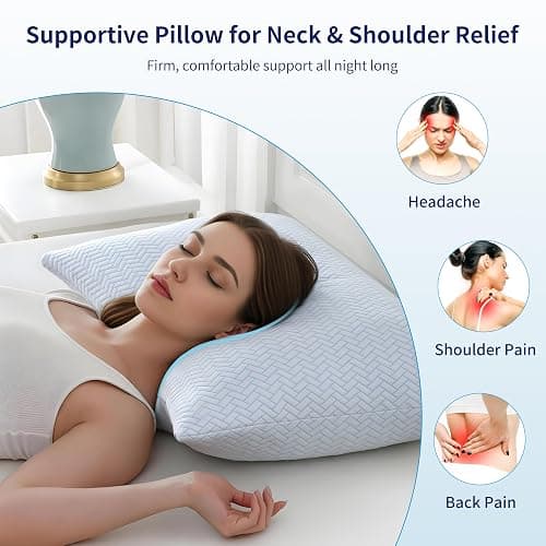 DOWNCOOL Cooling Pillow Queen Size Set of 2, Adjustable Shredded Memory Foam Pillows for Sleeping, Cool Bed Pillows for Hot Sleepers, Supportive Firm Pillow for Side Back Stomach Sleepers, 20"X30" thumbnail 7