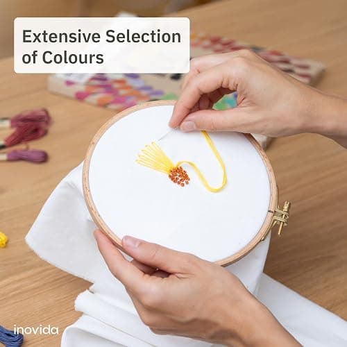 Embroidery Threads Set 50 Colours 5m Each : Sewing Thread Kit for Friendship Bracelet Making, Crafting, Weaving – Cross Stitch – Inovida thumbnail 2