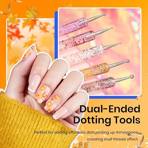 Beetles 31pcs Nail Art Brushes, Dotting Tools, Nail Art Pens, Dust Brush, Striping Liner Fingernail Drawing Pens with Palette Holder All in One for Starter Manicure Design Set thumbnail 2