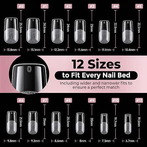 square false nails clear thumbnail 9