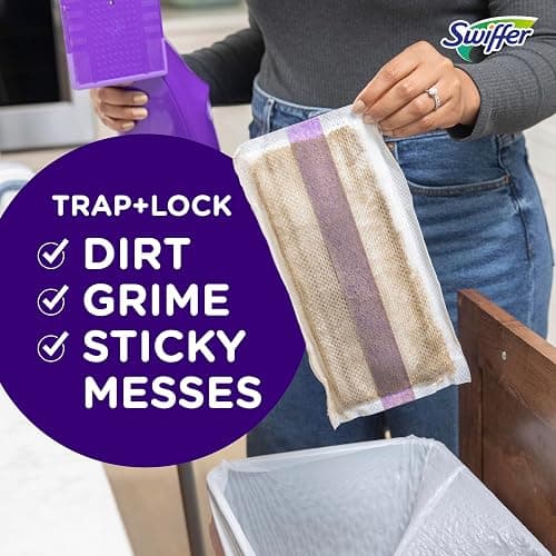 Swiffer WetJet Hardwood and Floor Spray Mop Cleaner Starter Kit, Includes: 1 Power Mop, 10 Pads, Cleaning Solution, Batteries thumbnail 3