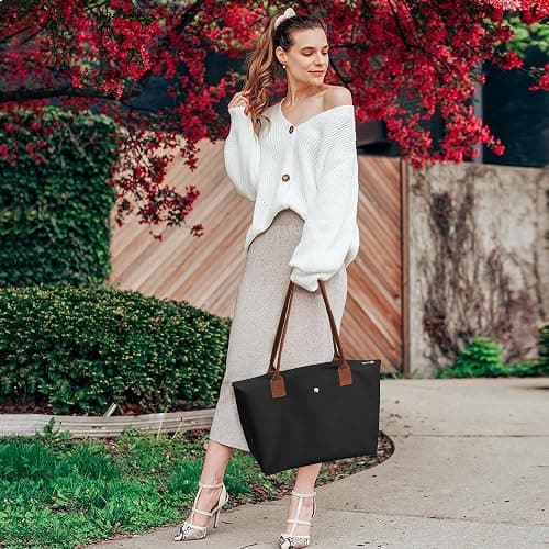 KALIDI Tote Bag for Women Nylon Top-Handle Purse,Shoulder Hobo handBag with Zipper Leisure Foldable Weekend thumbnail 3