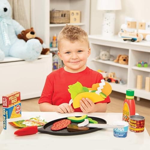 Melissa & Doug Fill & Fold Taco & Tortilla Set | Kitchen Accessories | Role Play | Toys for 2 Year Old boy | Toy Kitchen | Play Food | Toy Food | Pretend Play | Age +3 Years | Gift for Boy or Girl thumbnail 2