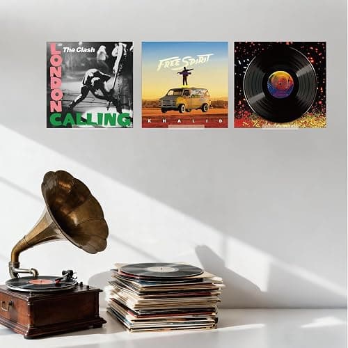 6 Pack Vinyl Record Holder, Acrylic Album Vinyl Holder, Clear CD Shelf, Photo/Picture/Record Shelves in Bedroom, Living Room Album Display (Clear) thumbnail 4