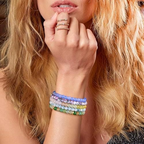 6mm Glass Beads for Bracelets, 2700pcs 70 Colors Crackle Glass Beads for Jewelry Making, Funtopia Round Crystal Beads for DIY Necklace Crafts with Spacer Beads, Solid and Floral Colors thumbnail 5
