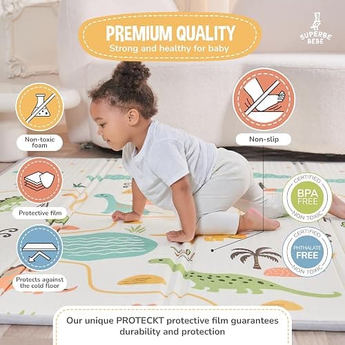 Krabbelmatte Baby Faltbar Spielmatte Kinder Spieldecke 150x180x1cm Krabbeldecke Für Baby - Babymatte Kindermatte - Schaumstoffmatte Kinderteppich- Spielteppich - Bodenmatte Kinder - Babygeschenk thumbnail 6