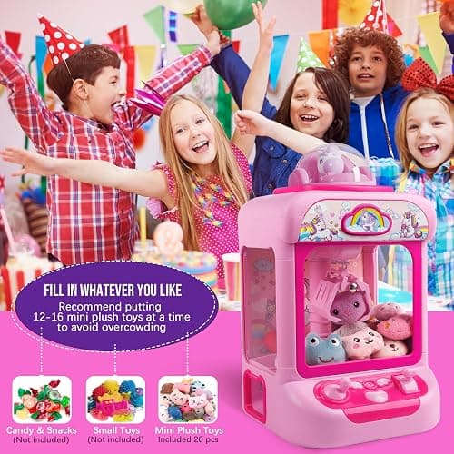 TingingYuli Claw Machine for Kids,Unicorn Mini Vending Machines Candy Grabber Prize Dispenser Toys for Girls,Electronic Arcade Game with 20 Mini Plush Toys for Christmas Easter Birthday Gifts thumbnail 6
