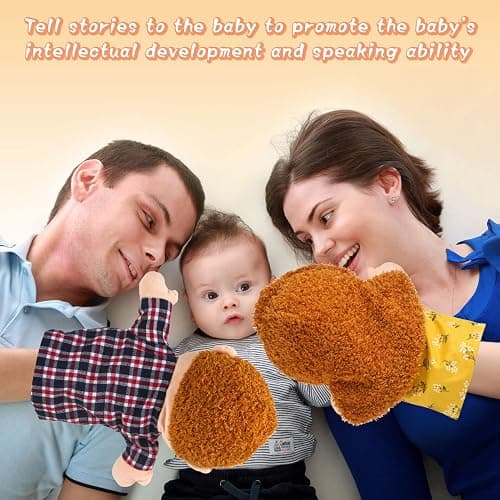 6 Pcs Family Hand Puppets 12 Inch Grandparents, Mom & Dad, Brother & Sister Plush Hand Puppet Toys Role-Play Toy Puppets for Kids Storytelling Imaginative Pretend Play Teaching Preschool(6 Family A) thumbnail 4