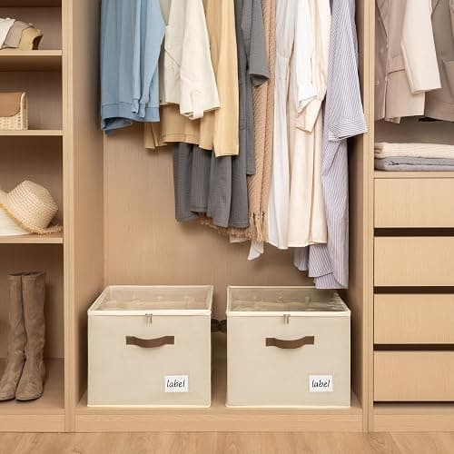 Cupic Cupid 2 Pack Shoe Organizer for Closet, Fits up to 12 Pairs, Shoe Cubby Storage Containers with Clear Cover, Oatmeal thumbnail 2
