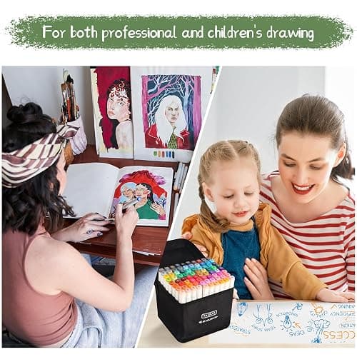 YASNAY Alcohol Markers, 80 Colors Dual Tip Art Marker, Drawing Markers, Coloring Marker for Kids Sketching Adult Coloring thumbnail 5