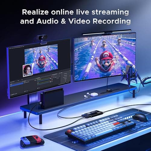 XIIXMASK Video Capture Card, USB 3.0 Capture Card 4K HDMI Loop-Out, 1080P 60FPS/2K 30FPS Video Game Capture for Works for PS5/Camera/PC thumbnail 4