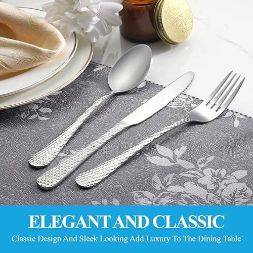 30 Pcs Gold Silverware Set Service for 6, Premium Stainless Steel Flatware Set, Cutlery Utensil Set, Durable Home Kitchen Eating Tableware Set, Include Fork Knife Spoon Set, Dishwasher Safe - Gold - 30 Piece thumbnail 7