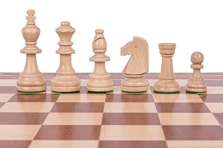 Square - Pro Turnier Schach Set Nr. 5 Mahagoni + 2 Extra Damen - Schachbrett + Schachfiguren Staunton 5 + Kasten - Schachspiel aus Holz thumbnail 5