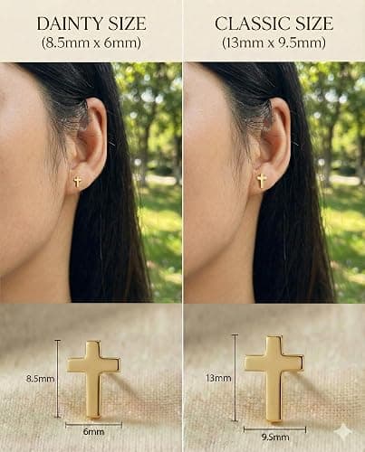 Hypoallergenic Cross Earrings for Women & Girl, Christian Religious Easter Gift Jewelry Gift with Meanningful Quote Card & Gift Pouch thumbnail 5
