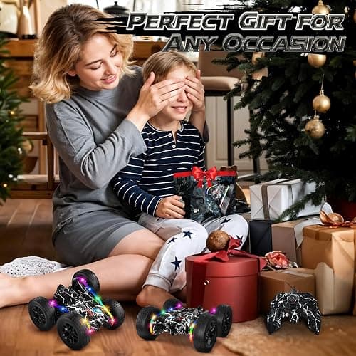Terucle Rc Cars Toys for Boys Remote Control Car 2.4 GHz Black Toys for Ages 5-7 Kids Toys New Upgraded Strip Lights 360° Rotating Rc Truck Birthday (Black) thumbnail 7