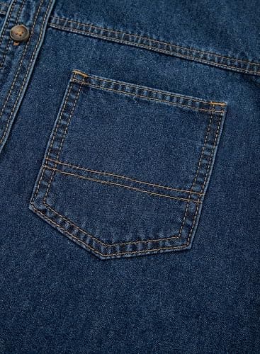 Sidefeel Women Denim Shirts Oversized Long Sleeve Button Down Blouse V Neck Casual Top Shackets thumbnail 8