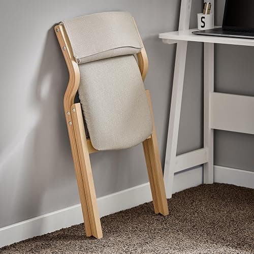 SoBuy Folding Chair Wooden Padded Folding Kitchen Dining Chairs with Backrest & Seat, Compact & Versatile Seating for Office, Dining Room, and Small Spaces Grey FST40-HG thumbnail 5