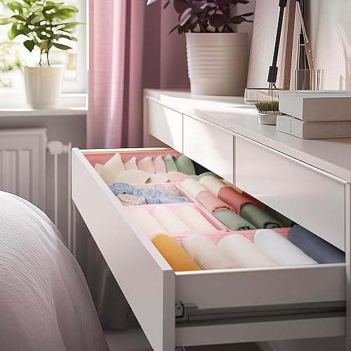 Criusia Drawer Organizer Clothes, 10 Pack Dresser Organizer for Baby Clothes, Underwear, Sock- Foldable Closet Organization and Storage Dividers Bins for Nursery, Bedroom (Pink) thumbnail 6