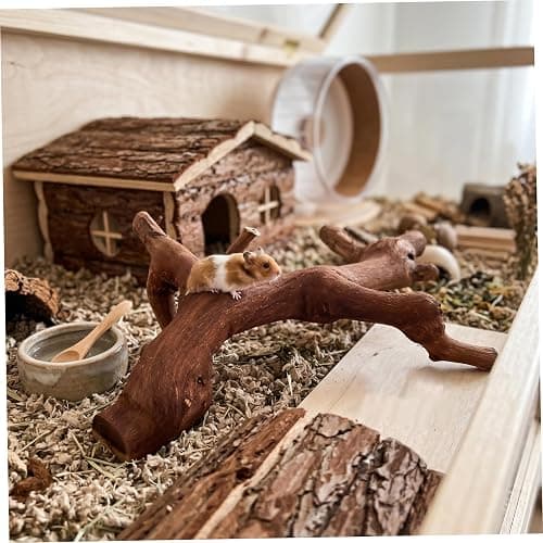 NASSMOSSE 2 Pcs Hamster Toys, Natural Grapevine Climbing Branches Hamster Enrichment Toys, Small Animal Cage Decor & Rat Exploration thumbnail 6