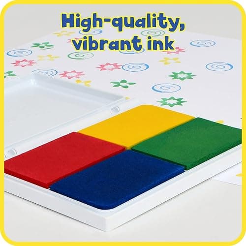 READY 2 LEARN Jumbo Washable Stamp Pad - 4-in-1 Primary Colors - Non-Toxic - Fade Resistant - Perfect for Scrapbooks, Posters and Cards thumbnail 5