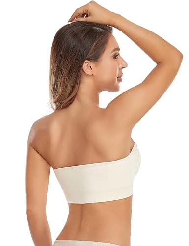 Lusait Strapless Bra for Women Non-Slip Silicone Padded Bandeau Bra Wireless Tube Top Bralette thumbnail 3