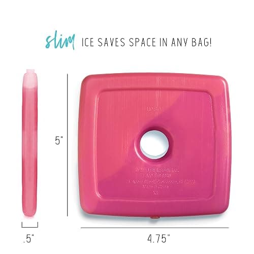 Cool Coolers by Fit & Fresh 4 Pack Slim Ice Packs, Quick Freeze Space Saving Reusable Ice Packs for Lunch Boxes or Coolers, Multi Colored thumbnail 3