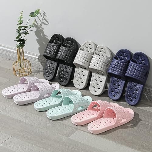 COZYAREA Shower Shoes Quick Dry Non-Slip Bathroom Slippers for Men Women Dorm Home Slides thumbnail 8