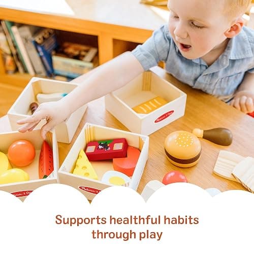 Melissa & Doug Food Groups, 21-Piece Wooden Toys Set of Pretend Play Food & Kids Play Kitchen Accessories, Preschool Toys for Girls & Boys Ages 3+ thumbnail 3