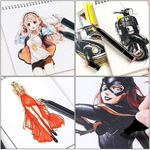 Amazing Tour 80 Colouring Pens, Colors Markers Pens Set Permanent Art Marker Pens for Kids and Adults, Double Tipped Graphic Marker Pen with Black Bag thumbnail 8