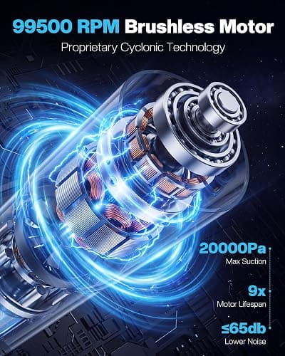 Car Vacuum 4-in-1 Small Handheld Vacuum w/ 20000Pa Suction, Cordless Hand Held Vacuum Rechargeable w/ Power Display, Portable Cordless Mini Car Vacuum with Led Light for Car Home Office Desk Keyboard thumbnail 2