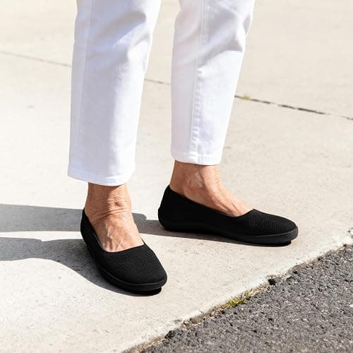DREAM PAIRS Womens Ballet Wide Toe Arch Support Knit Flats | Foldable, Easy to be Tucked, Non-slip, Breathable Comfort Barefoot Flats Shoes thumbnail 2
