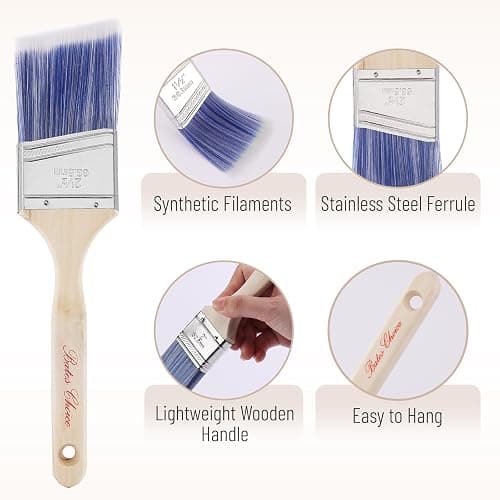 Bates- Paint Roller Kit, 19 pcs, Roller Set with Microfiber Sleeves & Frame, Tray, Angled Brush & Foam Brush, Paint Scrapers and More for Walls, Cabinets, Interior, Exterior, House Painting Supplies thumbnail 5