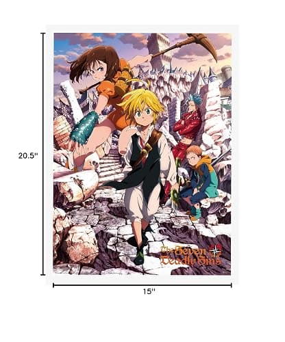 ABYSTYLE The Seven Deadly Sins Unframed Boxed Poster Set 15" x 20.5" Includes 2 Posters Featuring Meliodas, Ban, King, & Diane Anime Manga Wall Art Prints for Bedroom Office Room Decor thumbnail 4