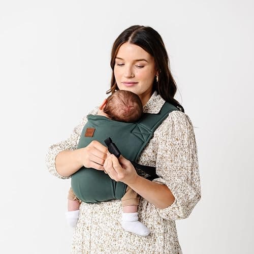 Happy! Haven Baby Carrier – Organic Cotton Blend, 7-35 lbs, Newborn to Toddler – Stretchy Ergonomic Cross-Back Soft Structured Carrier, Adjustable Fit - Image 1