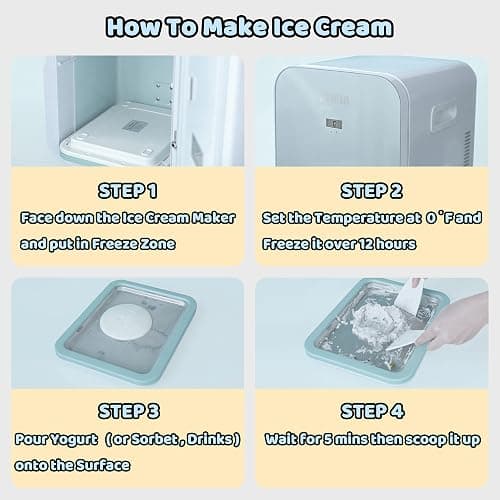 JoyMech Ice Cream Roll Maker Rolled Ice Cream Machine, Sweet Spot Pan, Instant Cold Plate, Ideal for Making Rolled Ice Cream Soft Serve Slushies Frozen Yogurt Sorbet and Gelatod (Aquamarine) thumbnail 2