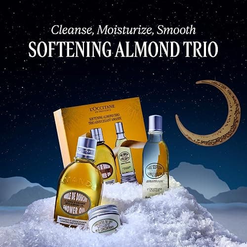 L’Occitane Softening Almond Trio Gift Set, Holiday Skincare Essentials with Body Oils & Milk, Moisturizing Travel-Sized Daily Care for Smooth Skin thumbnail 2