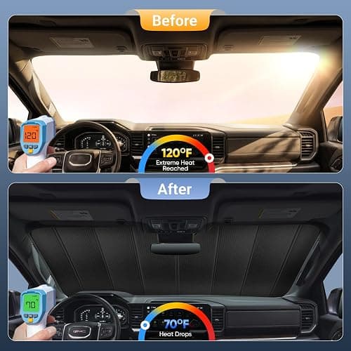 EcoNour Accordion Foldable Windshield Sun Shade Fit for Mazda CX_5 2017-2024 2025 2026 Sunshade, Front Car Window Shades Sun Visor, Blocks UV Rays & Heat, Car Accessories thumbnail 2