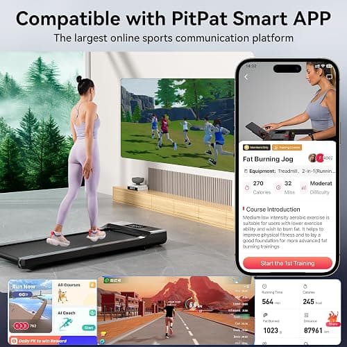 Walking Pad Treadmills for Home Office, Under Desk Walk Mat with APP and Remote Control, 3 in 1 Portable Exercise Equipment, Compact Jogging Running Machine for Small Space, 250 Lbs Capacity thumbnail 8