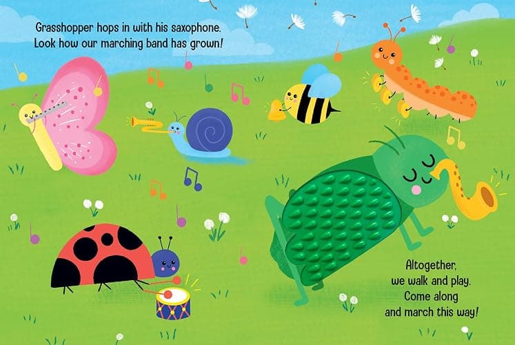 Butterfly's Marching Band - Silicone Touch and Feel Board Book - Sensory Board Book thumbnail 7